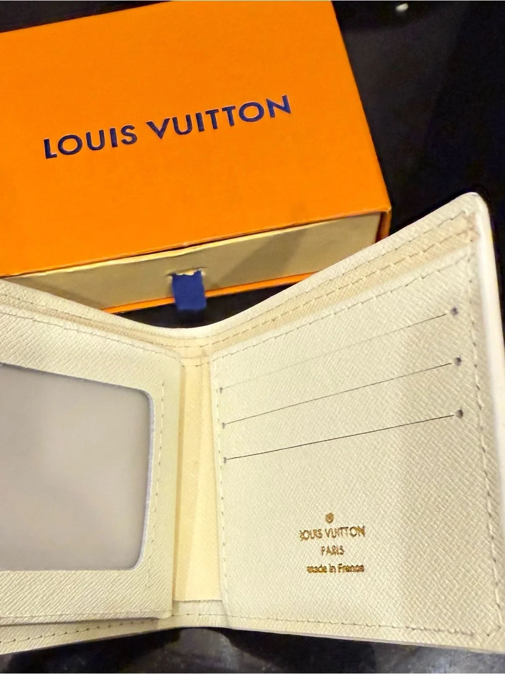 Louis Vuitton Tribute Customized Bifold Wallet | Cream/Black